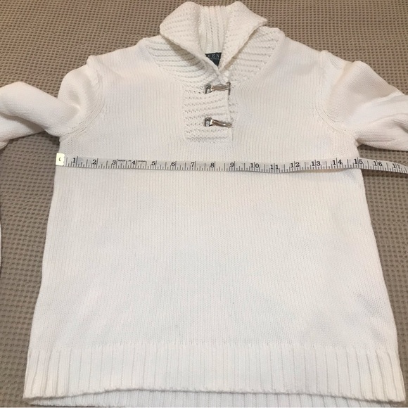 Lauren Ralph Lauren Cozy White Sweater with Toggle Neck Size P/P - Picture 4 of 9